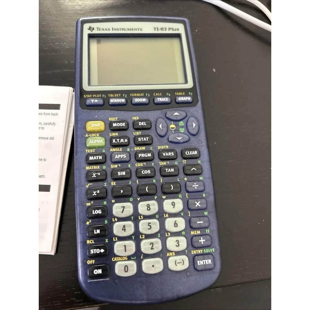 Texas Instruments TI-83 Plus Graphing Calculator Blue Tested & Works + Cover - Picture 8 of 8